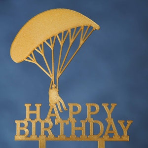 Paragliding topper, Paraglider topper, Parachuting cake topper, Happy birthday cake decoration, Extreme sport cake topper, Parachute topper image 8