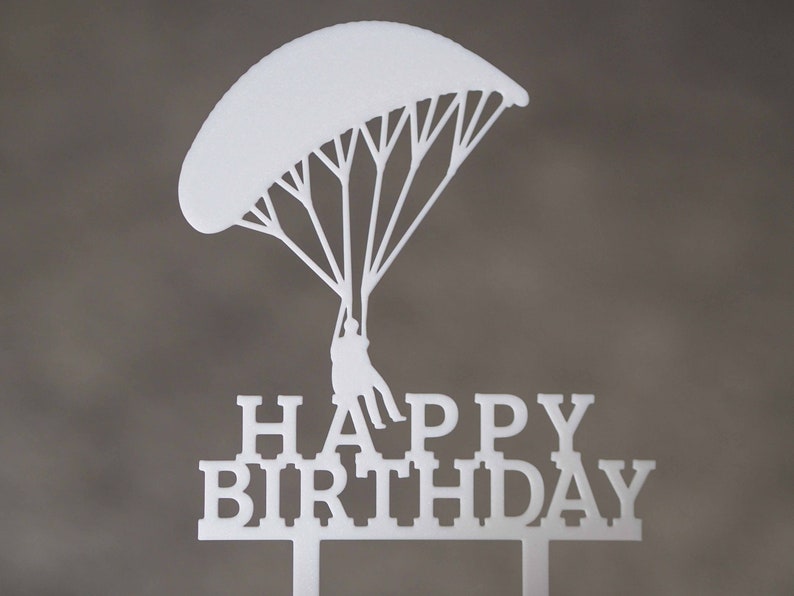 Paragliding topper, Paraglider topper, Parachuting cake topper, Happy birthday cake decoration, Extreme sport cake topper, Parachute topper image 6