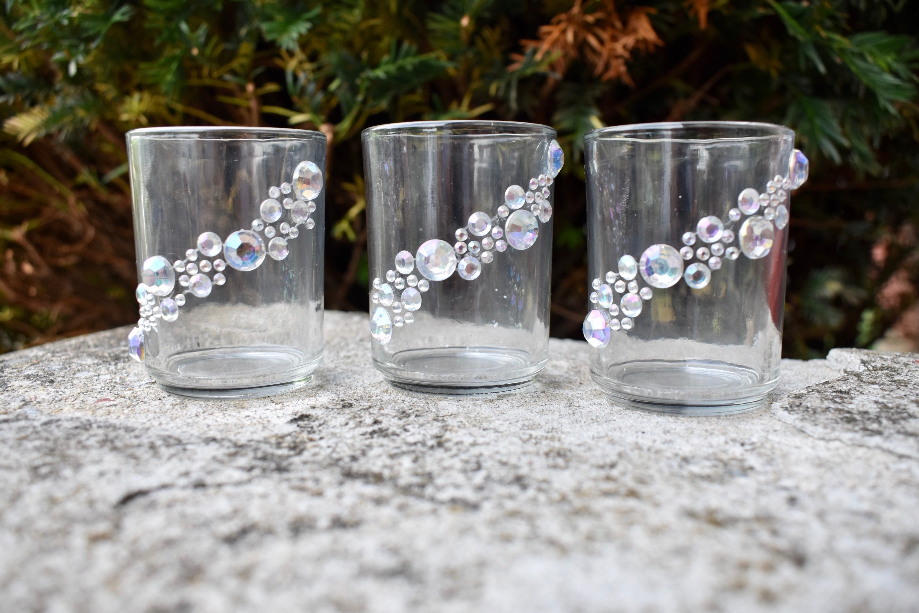 Beautiful Bling Swirl Rhinestone Glass Tea Light Candle Holder Etsy