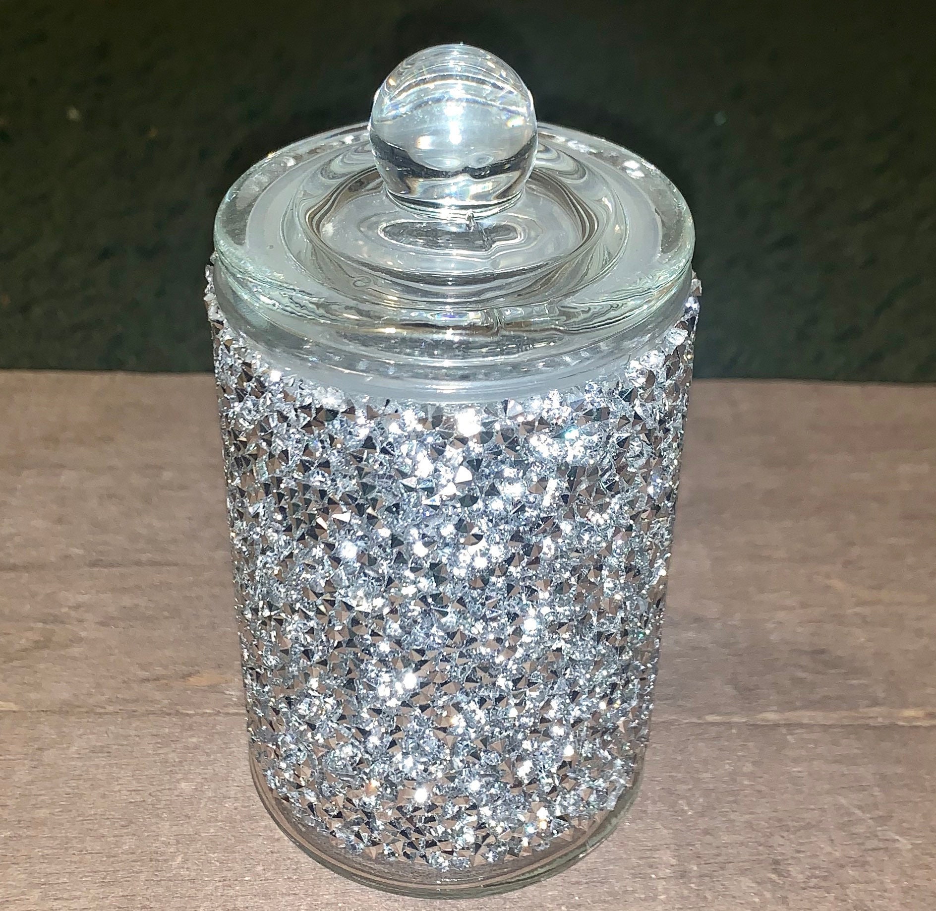 Beautiful Rhinestone Bling Favor Jars With Lids Storage | Etsy