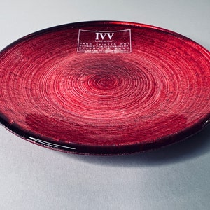 IVV | Italian Handmade Glass Trinket Tray 15cm  - Red