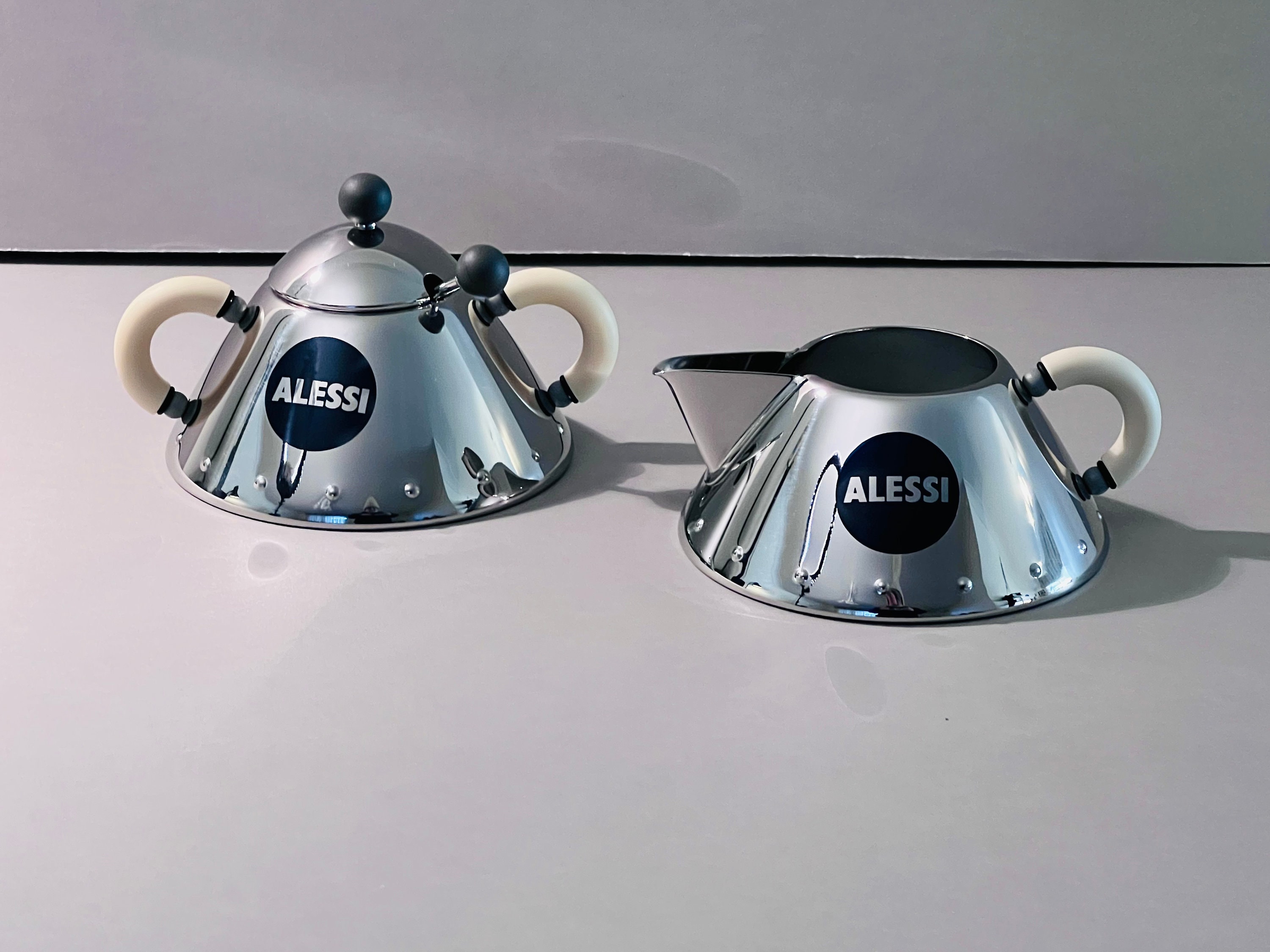 ALESSI | Michael Graves Creamer and Sugar Bowl Cream Handles
