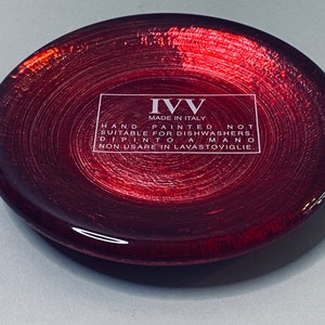 IVV | Italian Handmade Glass Trinket 10cm  - Red