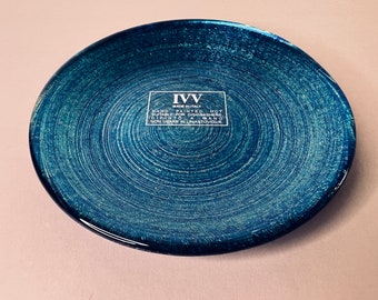 IVV | Italian Handmade Glass Trinket Tray 15cm  - Blue
