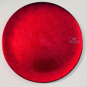 IVV | Italian Handmade Glass Round Platter 37cm  - Red