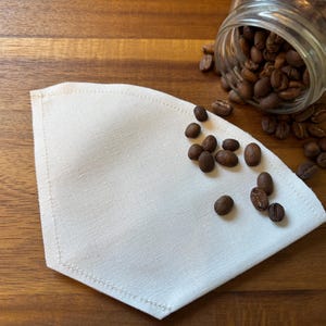 2 or 3 PACK - Organic Cotton & Hemp Reusable Cloth Coffee Filter Size 2 (4-Cup) V60 / Zero Waste / Eco-Friendly Gift Coffee Lover Gift