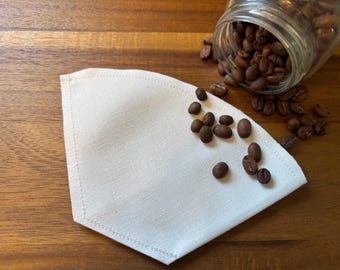 Hemp & Organic Cotton Reusable Coffee Filter – Size 2, V60 (2 or 3 PACK)