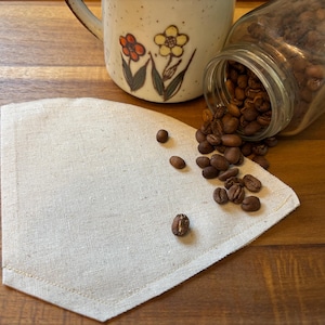 2-Pack Premium Reusable Size 4 Hemp/Organic Cotton Coffee Filter (10-12 cup coffee filter) Zero Waste Gift / Sustainable Gift