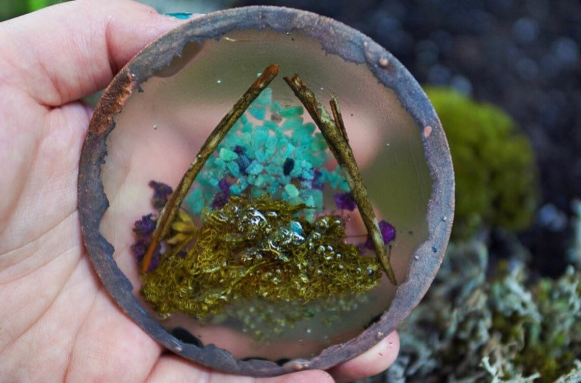 A Walk in the Woods Nature & Crystals Resin and Copper Dome Etsy