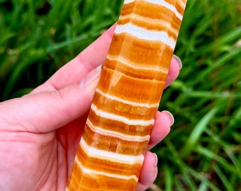 Banded Orange “Creamsicle” Calcite Tower | Mexico | 6” | 11.1oz!