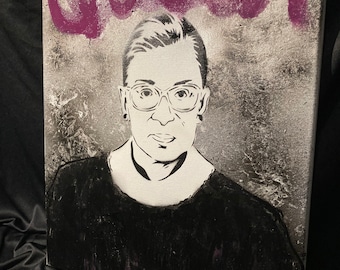 Peinture au pistolet sur toile Queen RBG