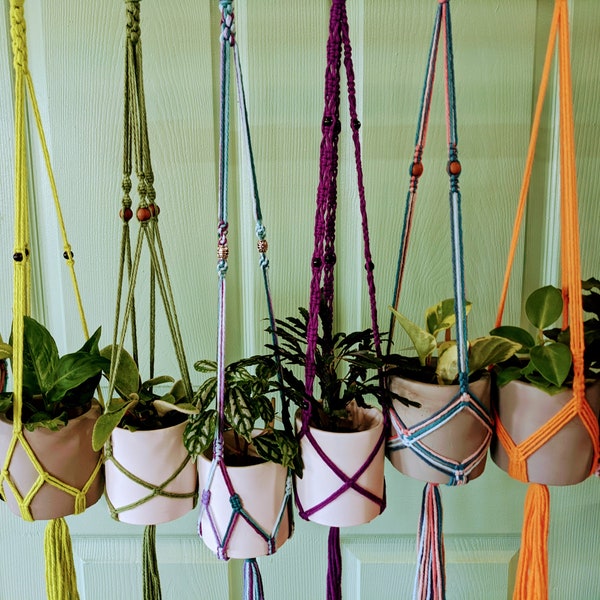 Freestyle Mini Macrame | Plant Lover Gift | Baby Shower Gift | Mini Plant Hanger | Macrame Plant Hanger | Ready to Ship