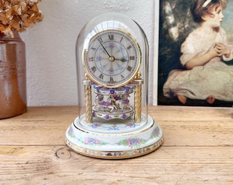 Porzellan Arzberg Manufaktur - German Anniversary Carousel Mantle Clock - Roman Numeral Design