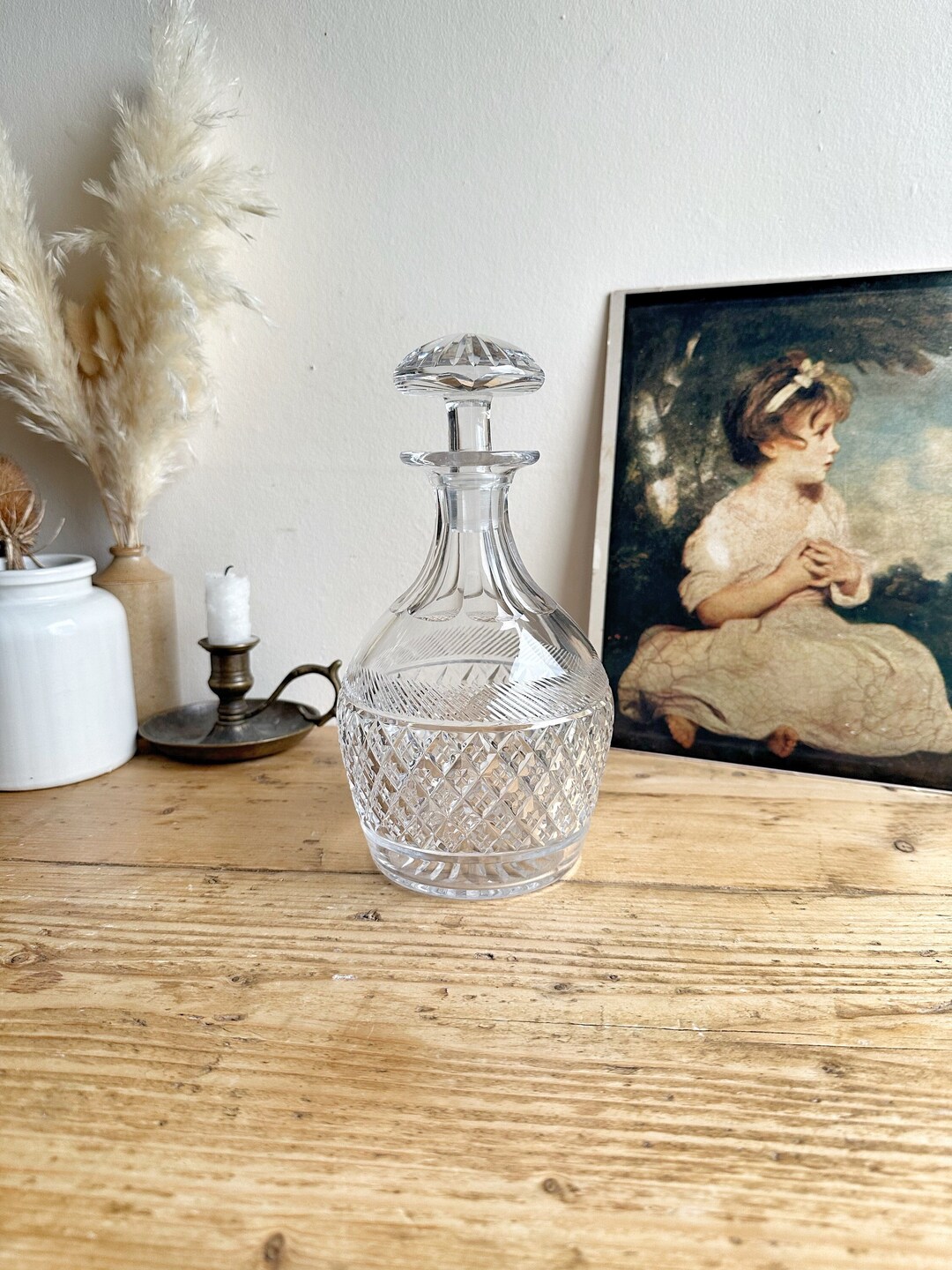 Vintage Tudor Crystal Whisky Decanter Cut Crystal Glass Port Decanter