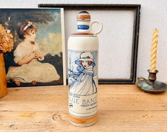 Vintage Van den Bergh Blue and White Ceramic Bottle – Blue Band Margarine Holland by Rie Cramer 1980's Collection
