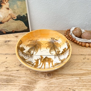 Tunisian Hand Painted Ceramic Bowl - Decorative Mediterranean Design - Traditional Style Dish - Summer Decor