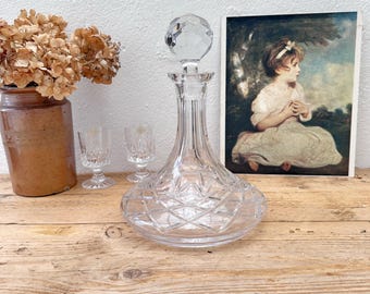 Atlantis Crystal Ships Decanter & Stopper - Large and Heavy Glass Crystal Home Bar Decor
