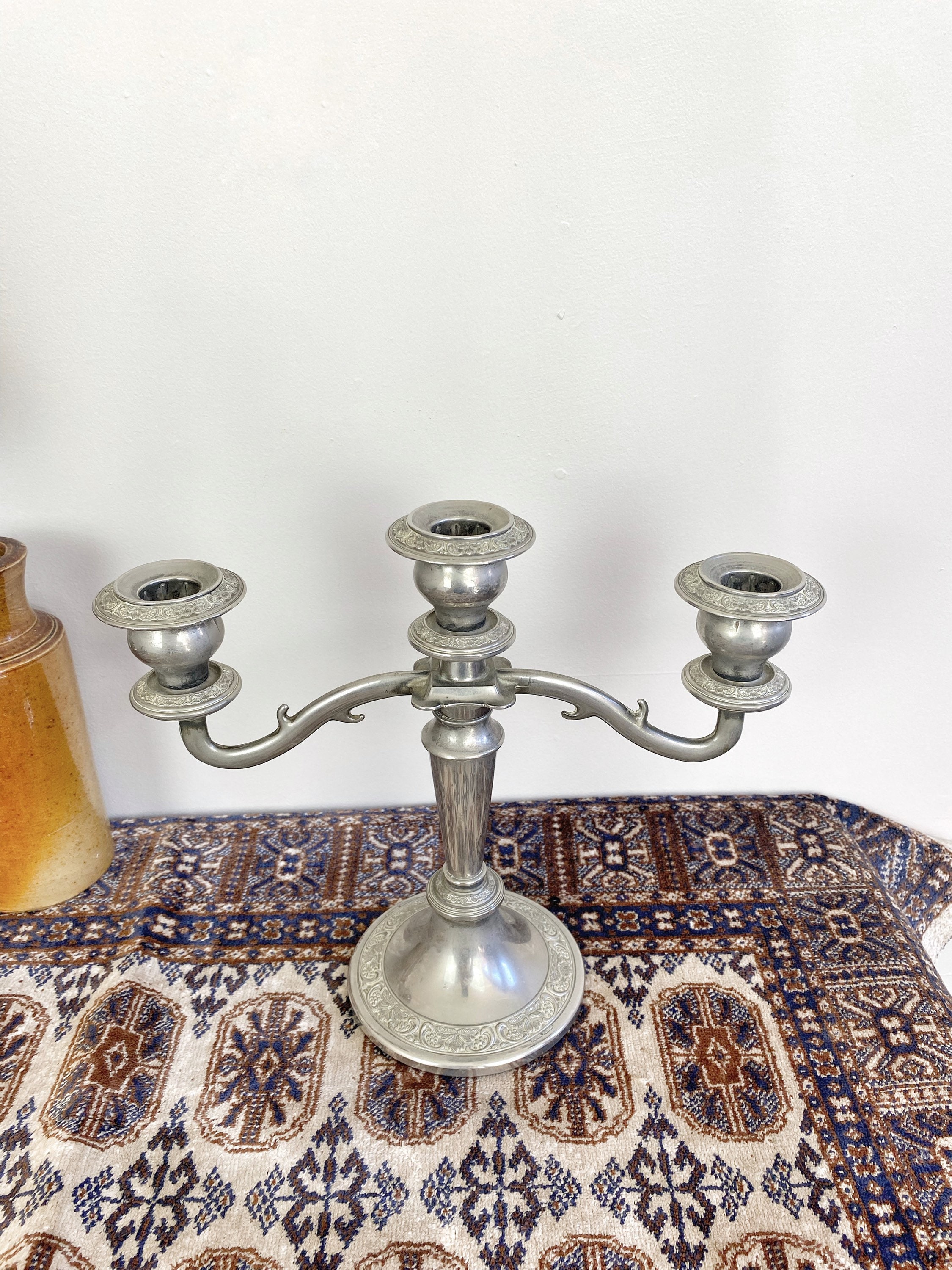 Vintage Grenadier Candelabra Silver Plated 3 Arm Candlestick Etsy