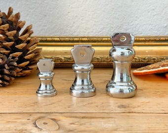 Vintage Chrome Kitchen Scale Bell Weights - 1 x 2oz - 1 x 4oz - 1 x 8oz