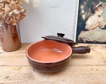 La Bourguignonne Vintage French Cooking Pot - Emile Henry Retro Kitchen - Rustic Farmhouse Casserole Cooking Pan - Fondue Cookware