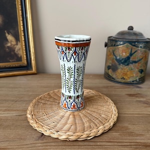 Vintage Dutch Octagonal Delft Pottery Vase - Delfts of Holland - Ceramic Home Decor Vase