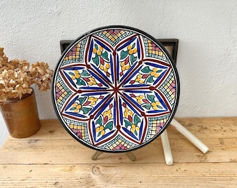 Tunisian Style Ceramic Wall Plate - Hand-Painted Tradition Wall Decor Hanging (32cm)