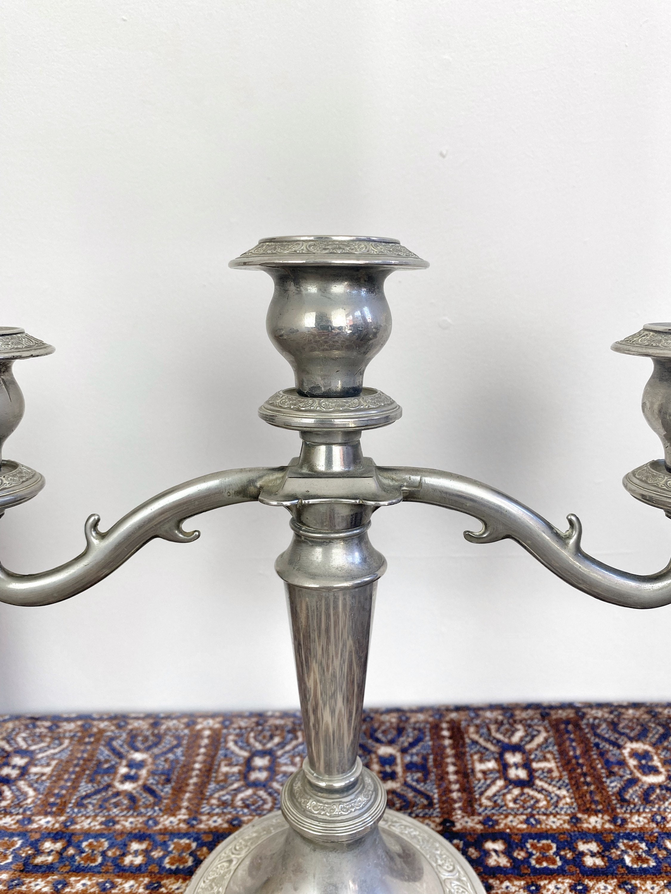 Vintage Grenadier Candelabra Silver Plated 3 Arm Candlestick Etsy