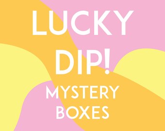 Lucky Dip Mystery Box! Earrings, studs, brooches, pins - Sustainable eco friendly jewelry, hand painted laser cut bamboo plywood