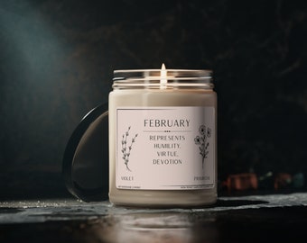 Birth Flower Candle February Birthday Gift February Girl Gift for February Birthday Birth Month Flower Birth Month Candle Birthdate Candle