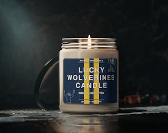 Smells Like A Wolverines Win, Michigan Lucky Game Day Candle, Soy Candle, Wolverines Fan Gift, Michigan Gift, Game Day Candle, Sport Candles