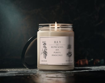 Birth Flower Candle July Birthday Gift July Girl Gift for JULY Birthday Birth Month Flower Birth Month Candle Birthdate Candle Bestie Gifts