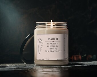 Birth Flower Candle March Birthday Gift March Girl Gift for March Birthday Birth Month Flower Birth Month Candle Birthdate Candle Bestie