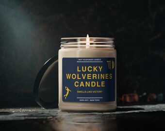 Smells Like A Wolverines Win, Michigan Lucky Game Day Candle, Soy Candle, Wolverines Fan Gift, Michigan Gift, Game Day Candle, Sport Candles