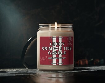 Smells Like A Crimson Tide Win, Alabama Lucky Game Day Candle, Soy Candle, Crimson Fan Gift, Alabama Gifts, Game Day Candle, Sport Candles