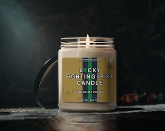 Smells Like A Fighting Irish Win Notre Dame Lucky Game Day Candle Fighting Irish Fan Gift Notre Dame Gifts Game Day Candle Sport Candles