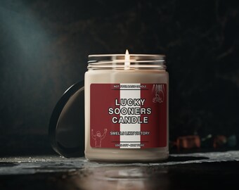 Smells Like A Sooner Win Oklahomas Lucky Game Day Candle Sooners Fan Gift Oklahoma Gifts Game Day Candle Sport Candles Football Fun Gifts
