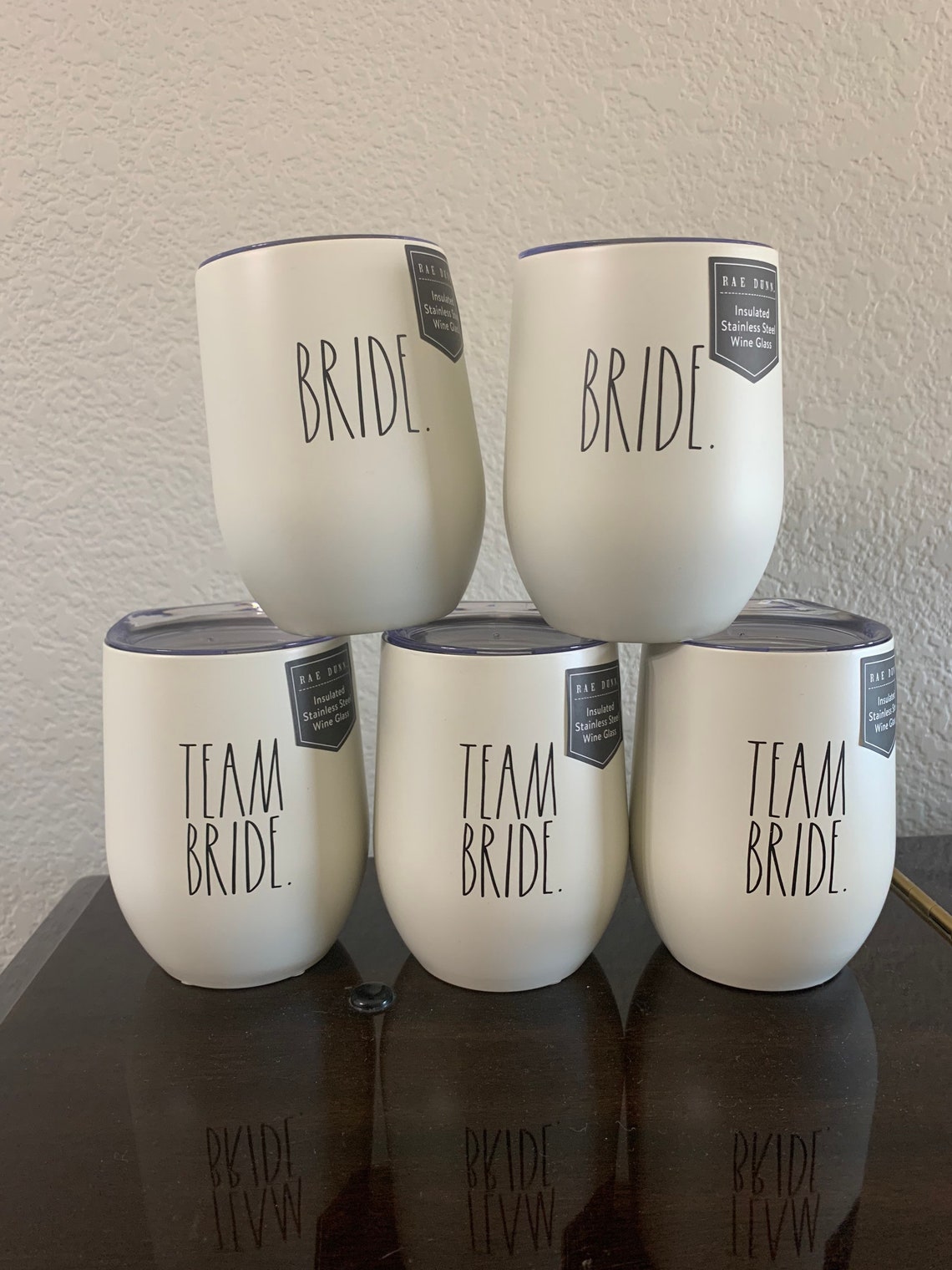 rae dunn team bride wine tumbler