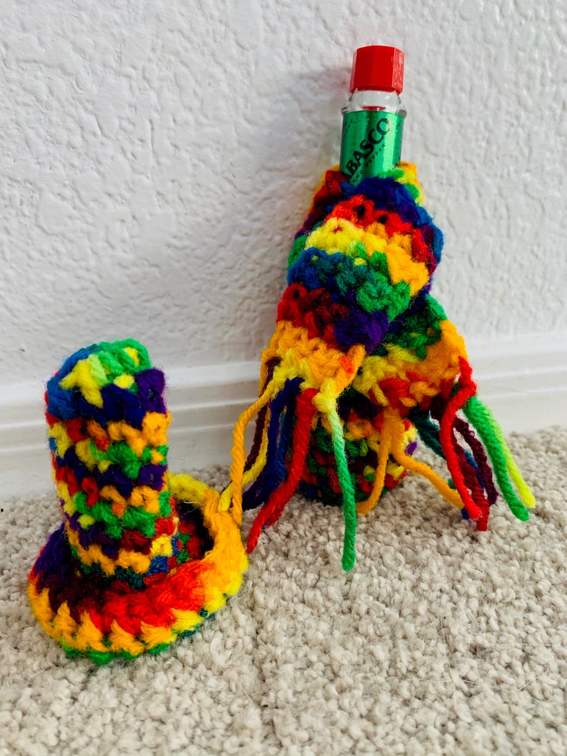 Tabasco / Hot Sauce Crochet Man Serape Poncho Sombrero for Etsy