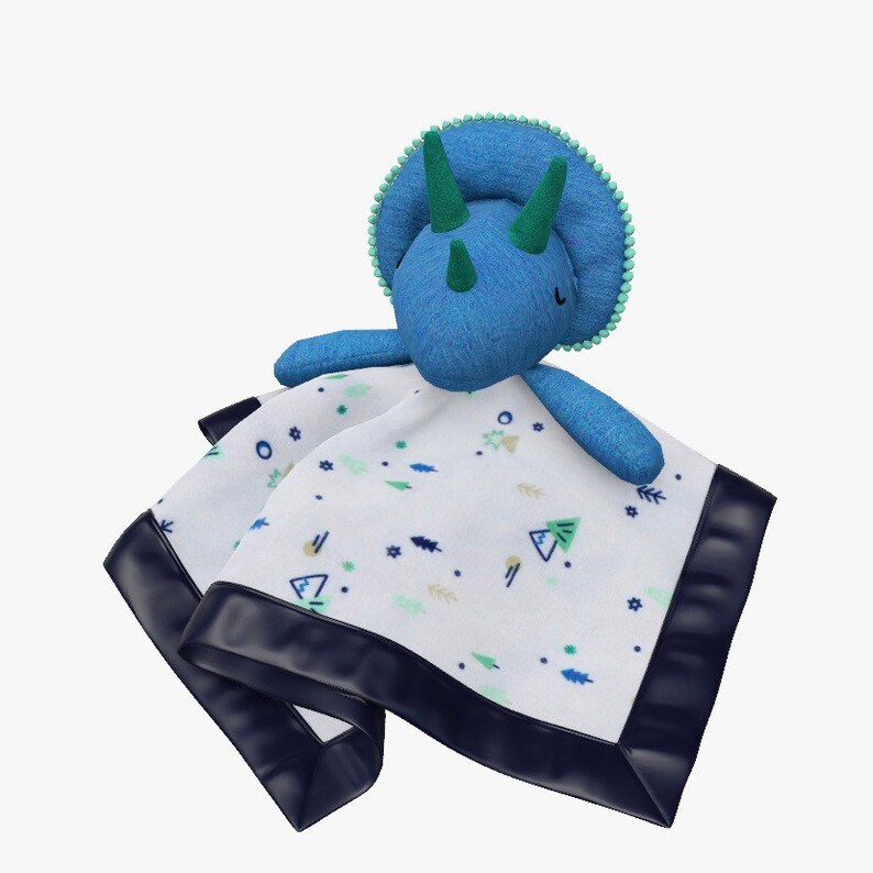 Personalized Small Blue Dinosaur Security Blanket / Lovey Etsy
