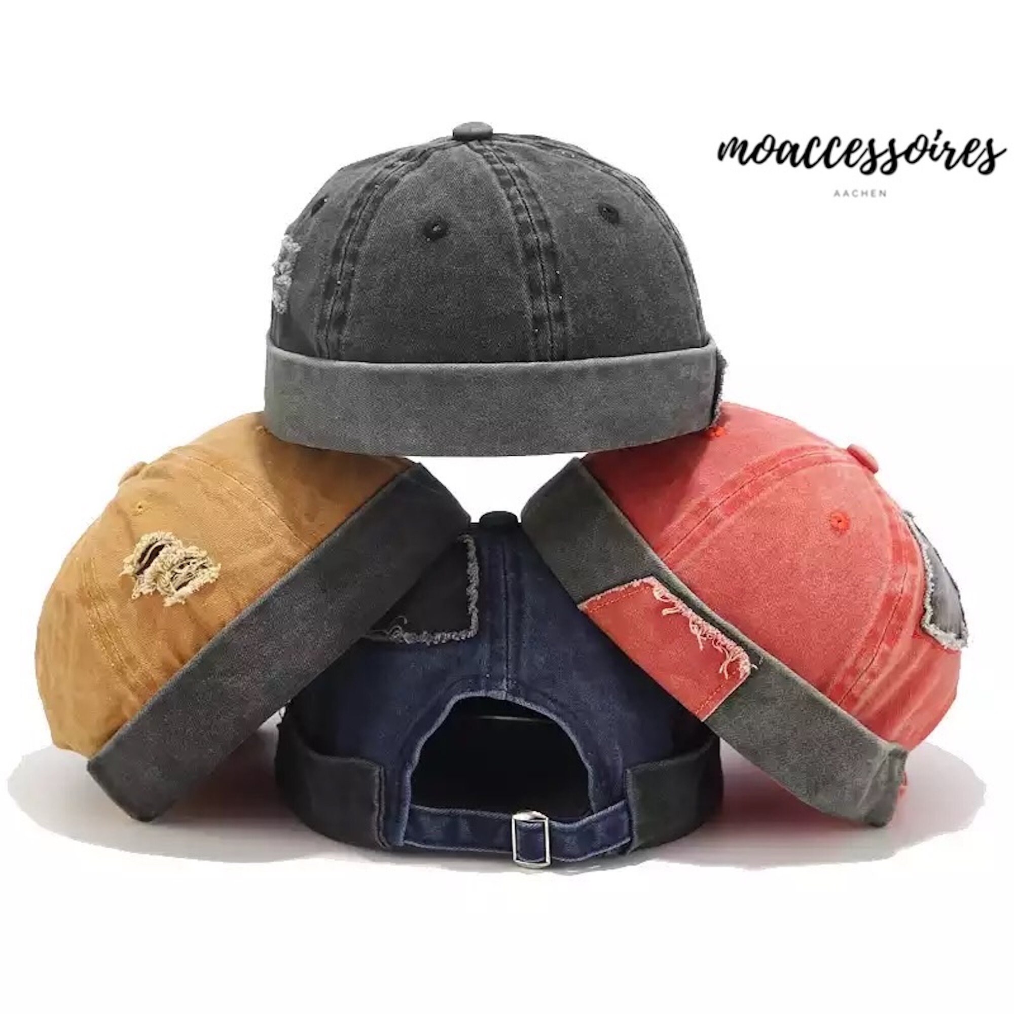 Vintage Docker Cap Brimless Hat Cotton 