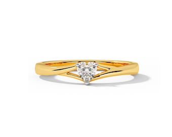 Hartvormige diamanten ring 14k massief gouden trouwringen Sierlijke trouwring Beloftering 925 sterling zilver Bruiloft- en verlovingssieraden