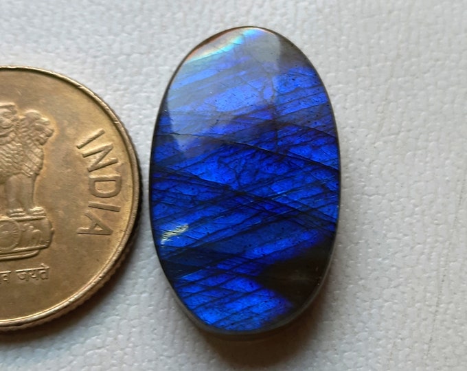 Wire Warped Jewelry Labradorite AAA Natural Labradorite Gemstone Hand polish Stone Oval Labradorite 26x16MM,Blue Fire Labradorite Cabochon