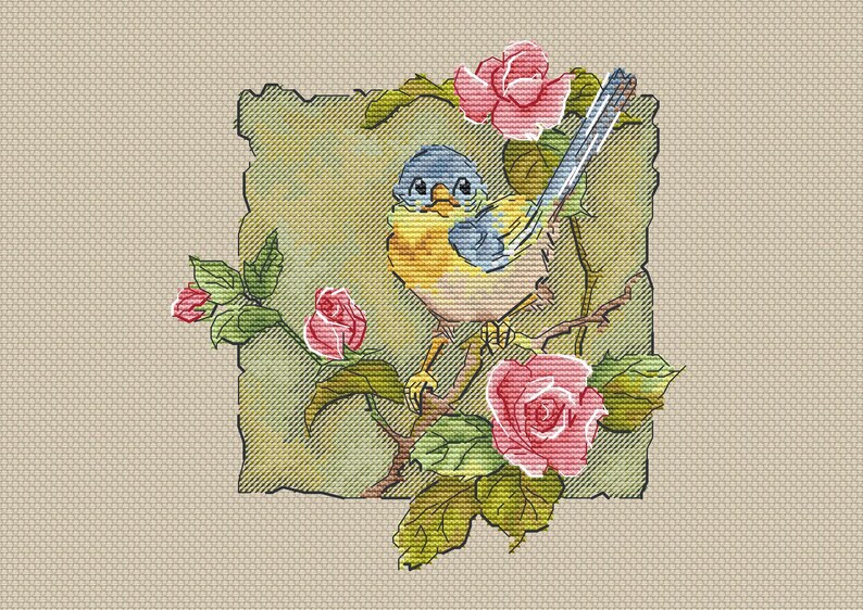 Little Bird Cross Stitch Pattern Pdf Embroidery Design Modern Etsy