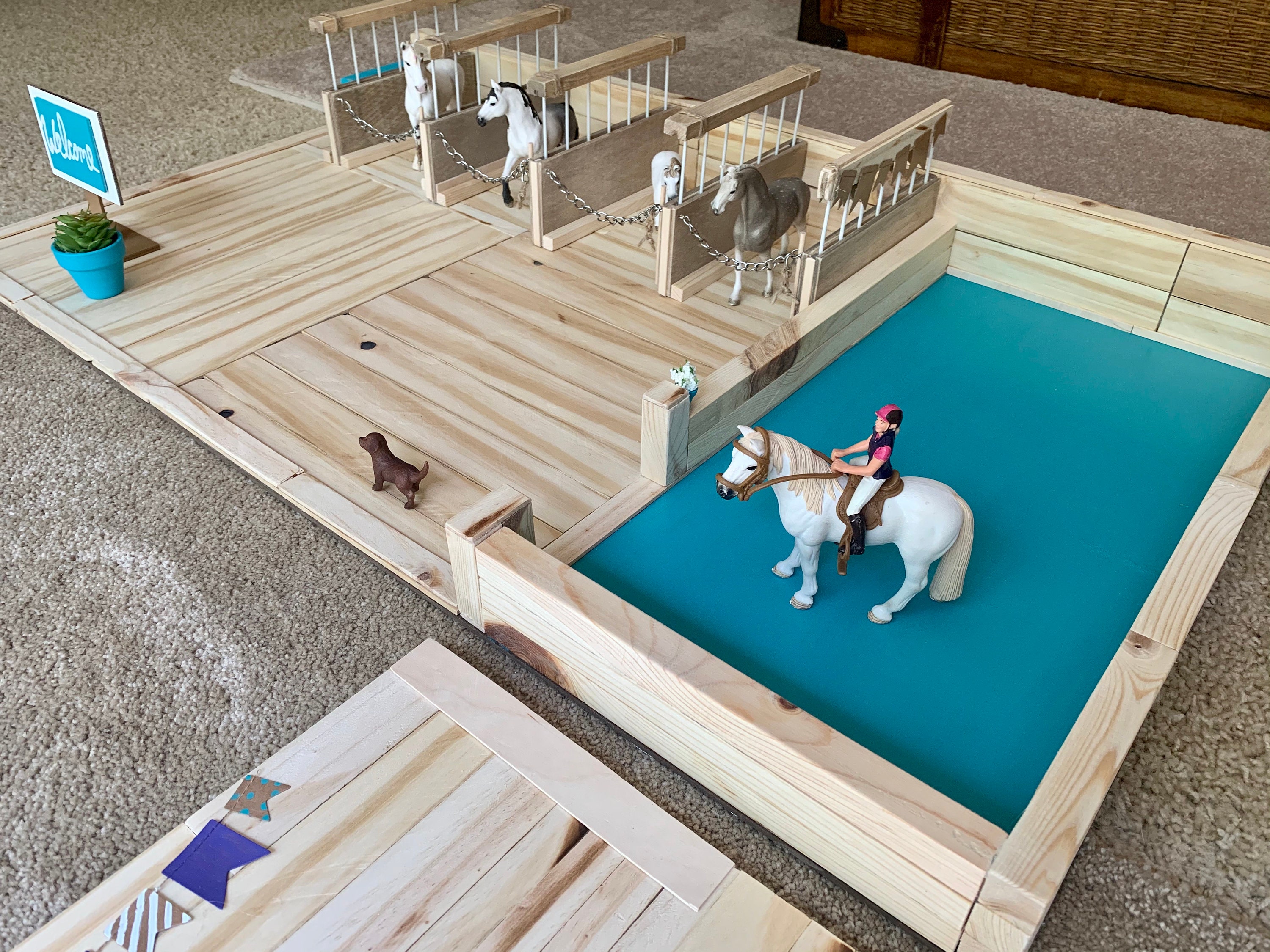 Wood toy horse barn for Schleich model horses. Order by NOV 1 Etsy