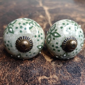 Ceramic Cabinet Knobs and Pulls Antique Indian Hand Painted Drawer Handles Drawer Pulls/ Furniture door knobs/ Stunning Ceramic Knobs/