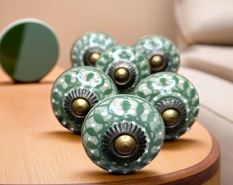 Handmade Ceramic Cabinet Knobs: Mandala Dresser Drawer Pulls