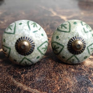Vintage Handmade Dresser Pulls - Rare Home Interior Decor Mandala Ceramic Cabinet Knobs and Pulls for Drawers Cupboard Furniture Hardware