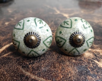 Handmade Mandala Ceramic Dresser Pulls: Floral Cabinet Knobs