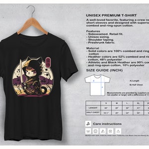 Samurai Cat T-shirt Japanese Kawaii Ninja Cat T-shirt - Etsy