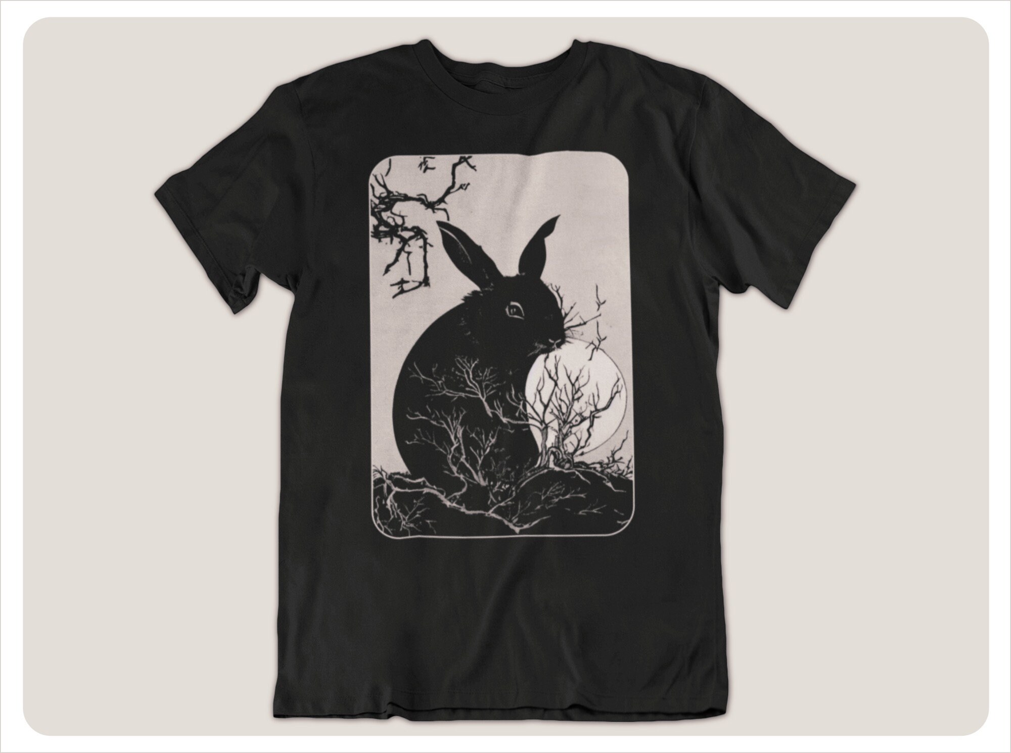 THE MUSEUM VISITOR★韓国★RABBIT PRINTED HEART T-SHIRTS Rabbit Lover, Rabbit and Moon T-shirt, Chinese New Year